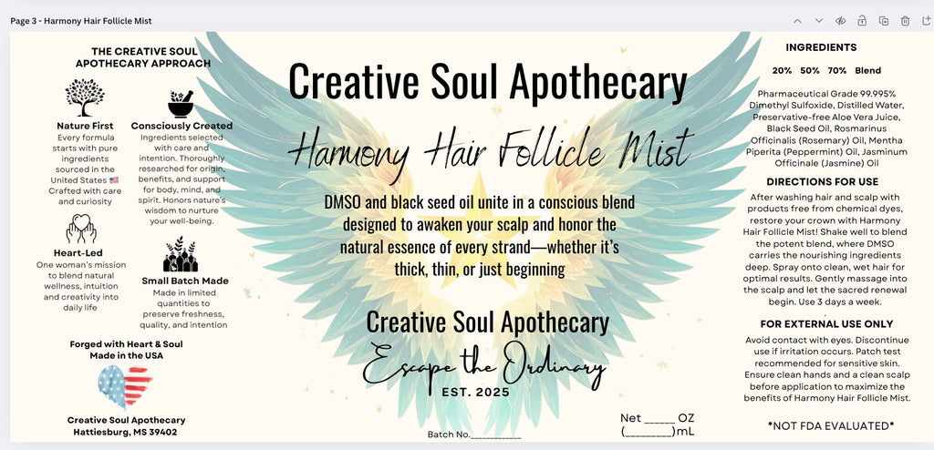 Harmony Hair Follicle Mist – 50% DMSO Scalp Renewal Tonic