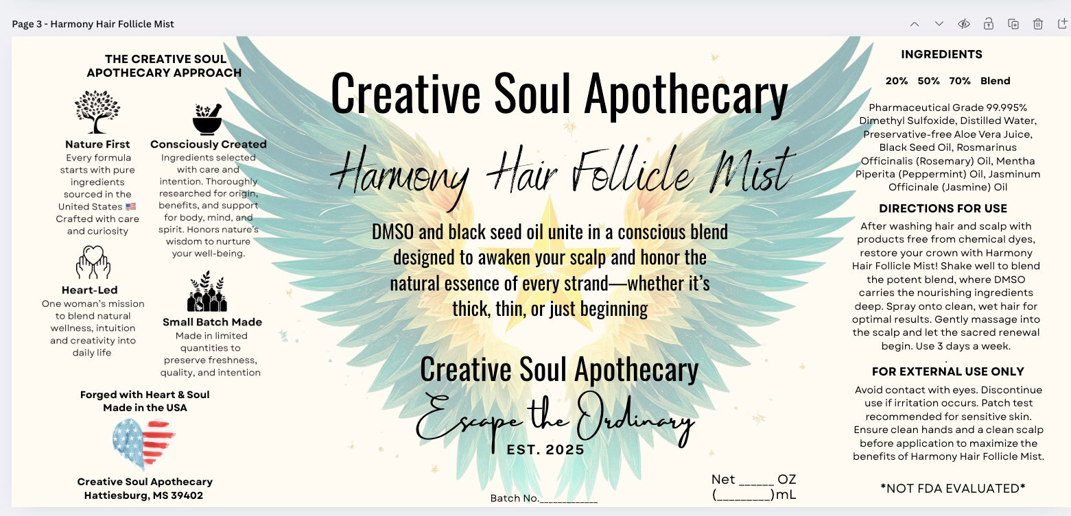 Harmony Hair Follicle Mist – 50% DMSO Scalp Renewal Tonic